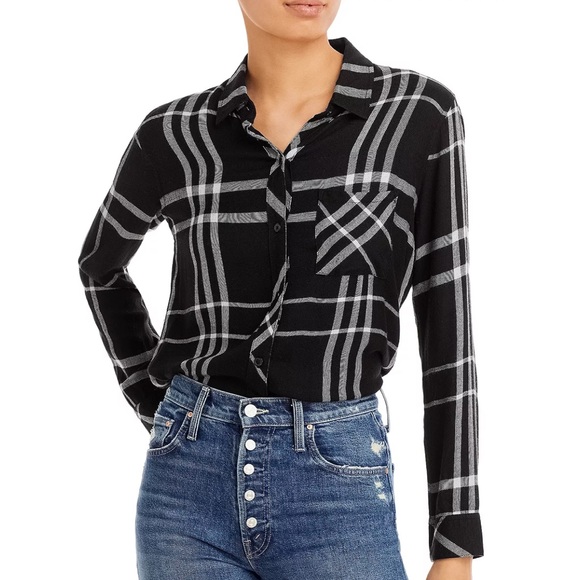 Rails Hunter shirt in Black/White/Gray size Medium - Picture 3 of 6